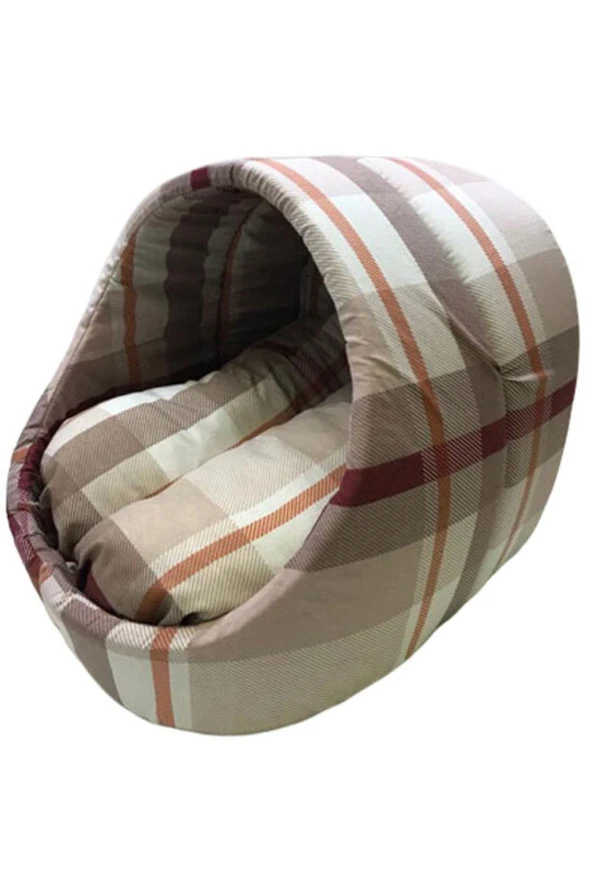 Evcil Hayvan Kedi Köpek Evi Yatağı Minderi Iç Mekan Kulübe- Kahve - 4