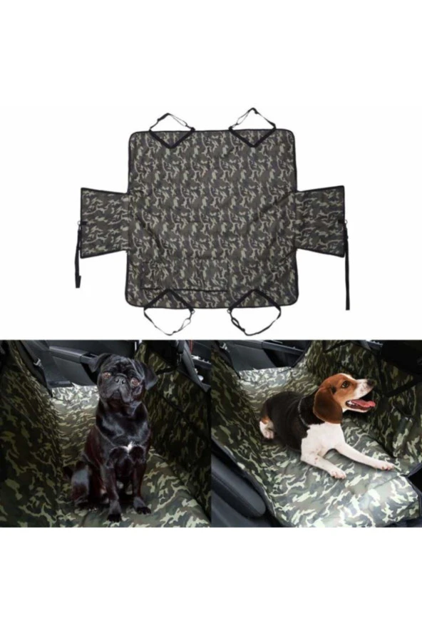 Sıvı Geçirmez Köpek Yatağı Araç Oto Içi Kamuflaj Desen Köpek Örtüsü - 4