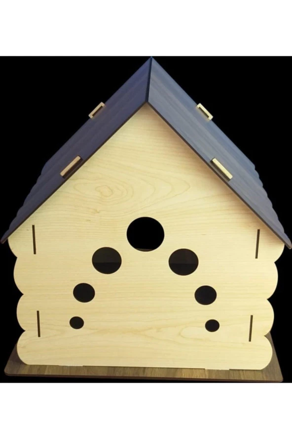 Ahşap Kedi Evi Yatağı Kulübesi Yuvası Ve Mama Su Kabı Evcil Hayvan Kedi Köpek Evi Yuvası - 6