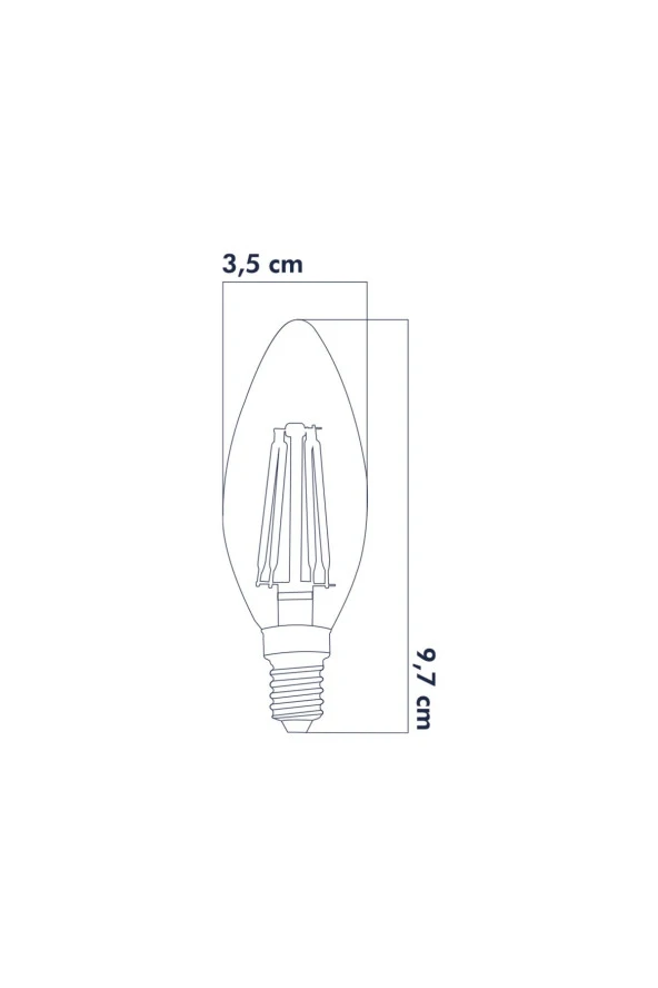 Dekoratif Mum Led Avize Ampulü 6W 3000K E14 Gün Işığı 10'LÜ ERD-92 - 2