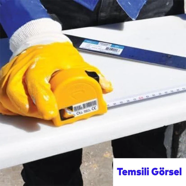 Şerit Metal Bükülebilir Metre 3 m x 16 mm Sarı Renk Düğmeli Ölçüm Ölçme Plastik Kasalı - 5