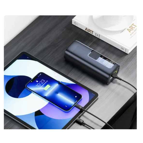 QASUL Dijital Ekran Hava Pompası Şarj Edilebilir Hava Pompası Lastik Şişirme Akülü Taşınabilir Kompresör - 6