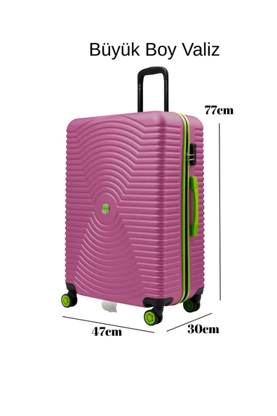 Büyük Boy Valiz 4x2 Teker Pembe 1169 - Resim 2