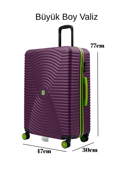 Büyük Boy Valiz 4x2 Teker Mor 1169 - Resim 4