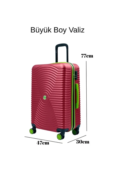 Büyük Boy Valiz 4x2 Teker Bordo 1169 - Resim 2