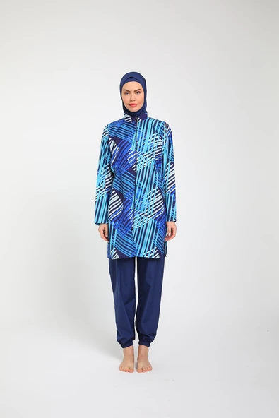 Chelly Kadın Fermuarlı Tam Kapalı Tesettür Mayo T 3810 - T 3815 - 6