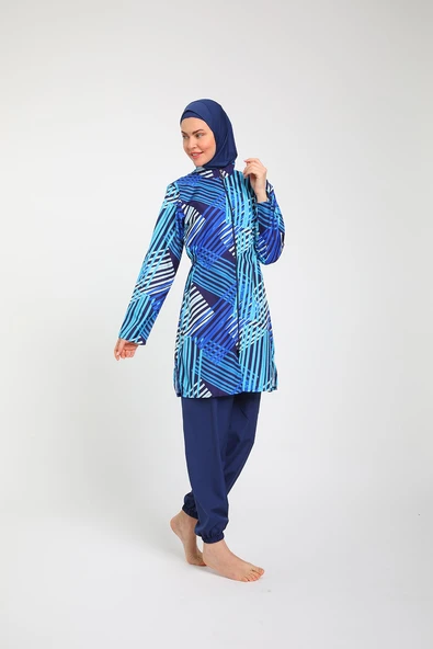 Chelly Kadın Fermuarlı Tam Kapalı Tesettür Mayo T 3810 - T 3815 - 8