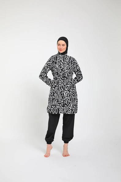 Chelly Kadın Fermuarlı Tam Kapalı Tesettür Mayo T 3810 - T 3815 - 3