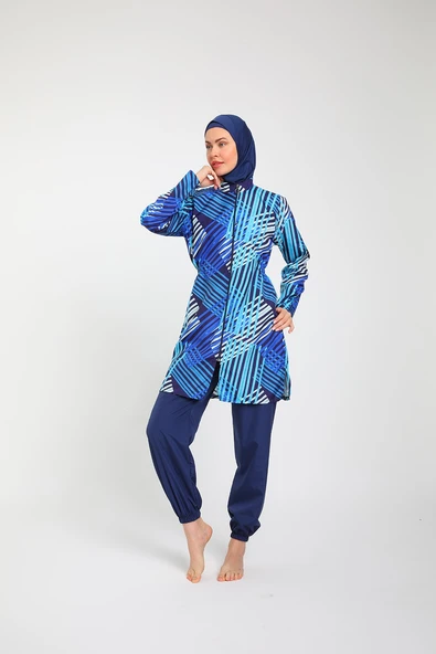 Chelly Kadın Fermuarlı Tam Kapalı Tesettür Mayo T 3810 - T 3815 - 9