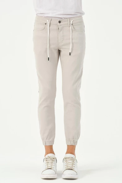 Erkek Lastikli Sknny Fit Kot Pantolon  Taş - 3