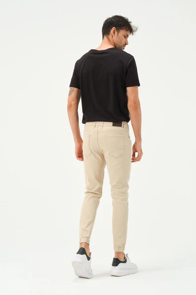Erkek Lastikli Sknny Fit Kot Pantolon Ekru - 7