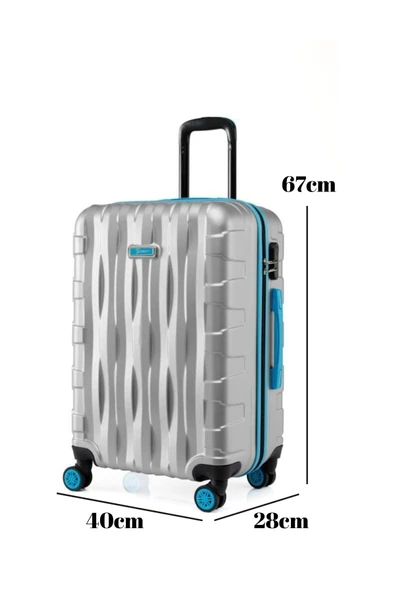 Orta Boy Valiz 4x2 Teker Gri 1167 - Resim 2