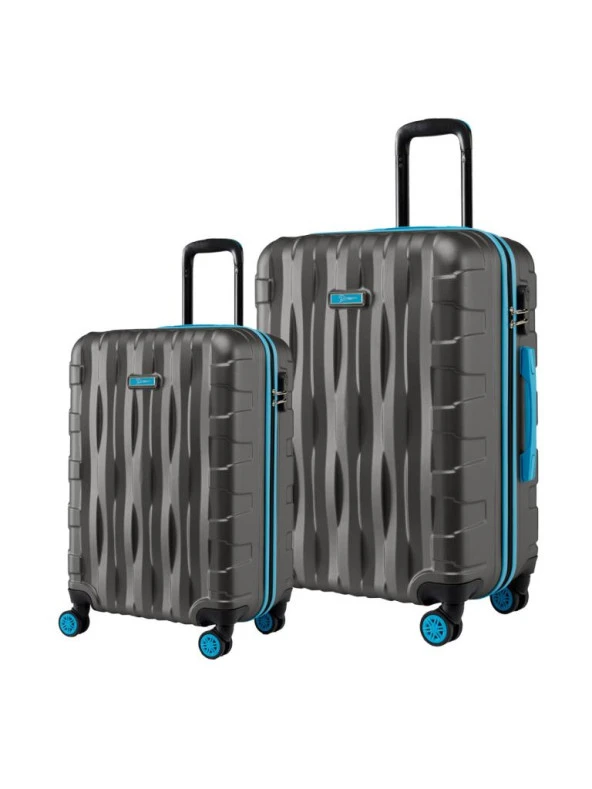 2'li Valiz Seti Orta Boy - Kabin Boy Antrasit 1167 ürün görseli 1