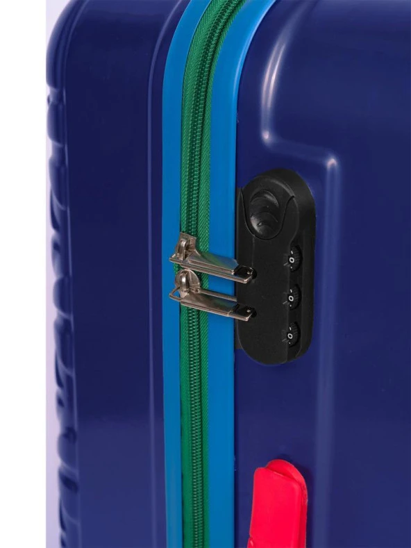 Kabin Boy %100 Polikarbon Valiz 4x2 Teker Lacivert 1089 - Resim 4