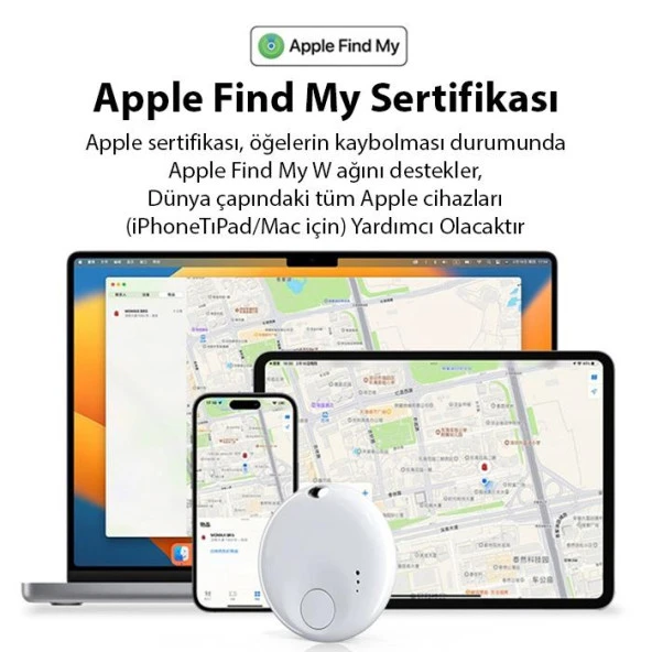 Polham Apple Lisanslı Akıllı Takip ve Kayıp Cihazı Air Tag Kedi Köpek Araç Bavul Kayıp Bulma Cihazı - 2