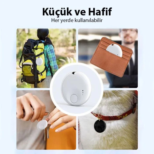 Polham Apple Lisanslı Akıllı Takip ve Kayıp Cihazı Air Tag Kedi Köpek Araç Bavul Kayıp Bulma Cihazı - 5