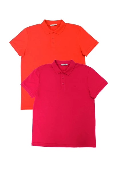 Erkek 2li Polo Yaka T-shirt Turuncu-Kırmızı