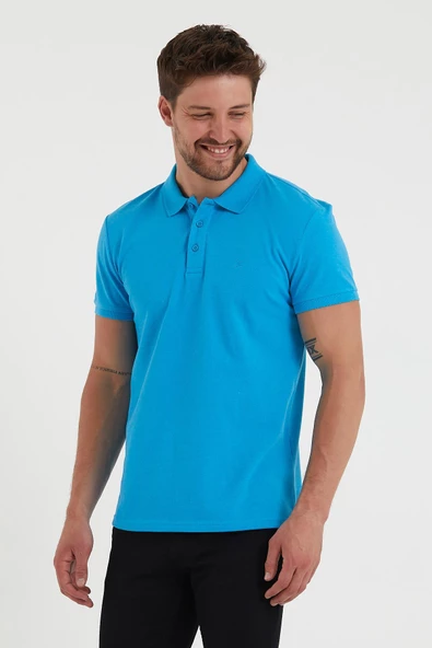 Erkek Regular Fit Polo Yaka 3lü T-shirt Haki-Lacivert-Mavi - 6
