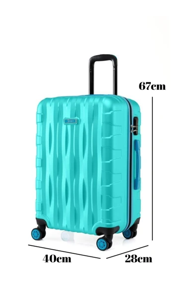 Orta Boy Valiz 4x2 Teker Su Yeşili 1167 - Resim 2