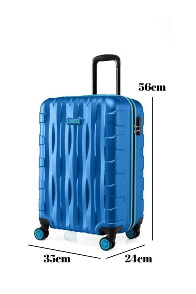 Kabin Boy Valiz 4x2 Teker Mavi 1167 - Resim 2