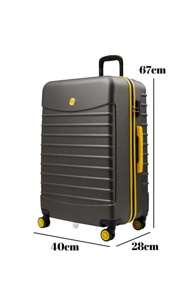 Orta Boy Valiz 4x2 Teker Antrasit 1168 - Resim 4