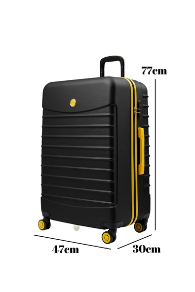 Büyük Boy Valiz 4x2 Teker Siyah 1168 - Resim 2