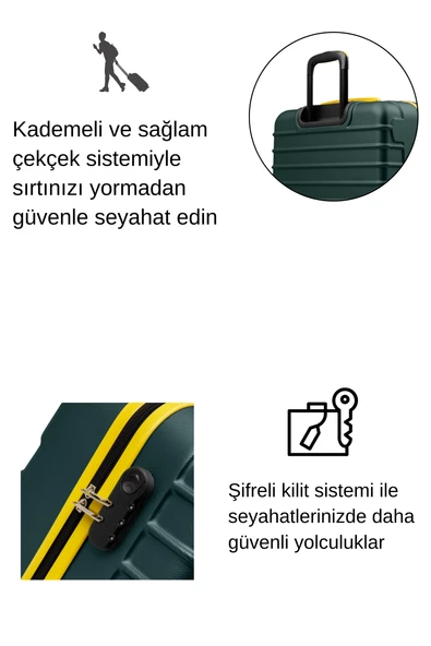 Orta Boy Valiz 4x2 Teker Haki 1168 - Resim 3