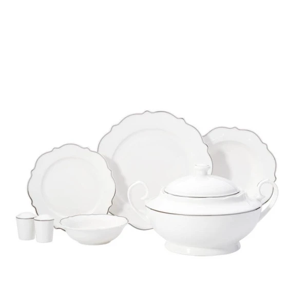 Korkmaz A8248 Eliza Collection 60 Parça Platin Yemek Takımı