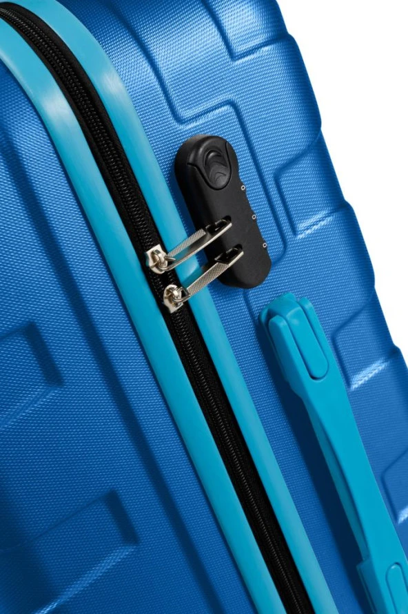 3'lü Valiz Seti Büyük Boy - Orta Boy - Kabin Boy Mavi 1167 - Resim 6