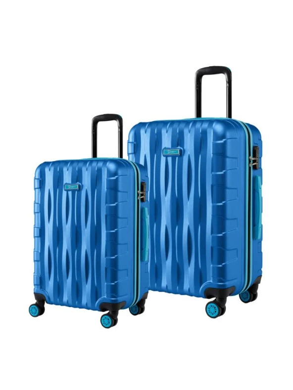 2'li Valiz Seti Büyük Boy - Orta Boy Mavi 1167 ürün görseli 1