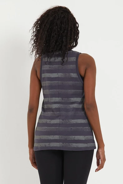 Kadın %100 Pamuk Biye Detaylı Atlet Antrasit - Resim 4