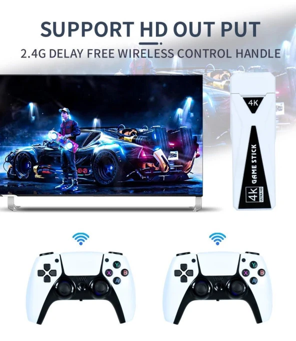 BYOZTEK GT68 Game TV Stick Android TV Stick 4K ULTRA HD 10000+ Games Retro  2.4G Wireles Android 7.1 - 2