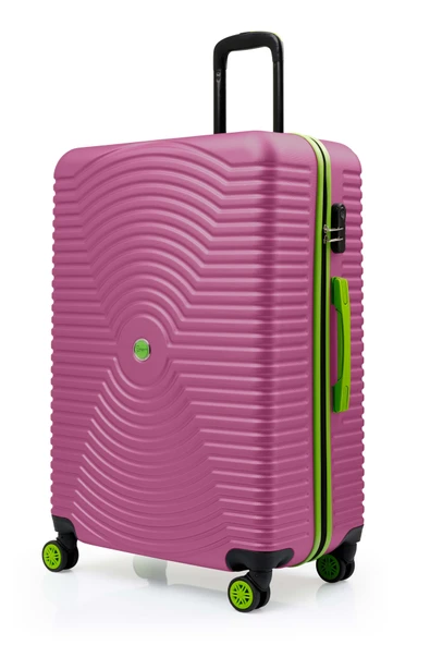 2'li Valiz Seti Büyük Boy - Kabin Boy Pembe 1169 - Resim 5