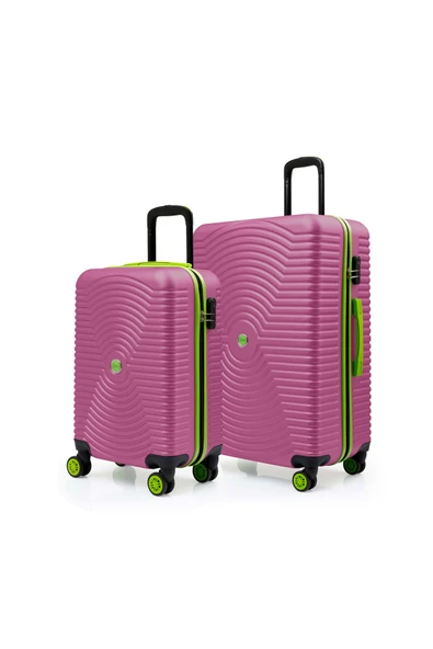 2'li Valiz Seti Büyük Boy - Kabin Boy Pembe 1169 ürün görseli