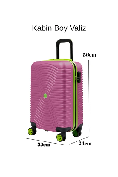 Kabin Boy Valiz 4x2 Teker Pembe 1169 - Resim 4