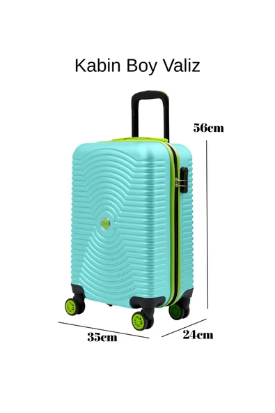 Kabin Boy Valiz 4x2 Teker Su Yeşili 1169 - Resim 4