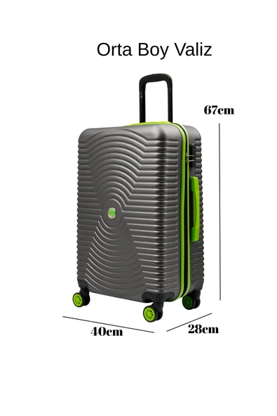 Orta Boy Valiz 4x2 Teker Antrasit 1169 - Resim 4