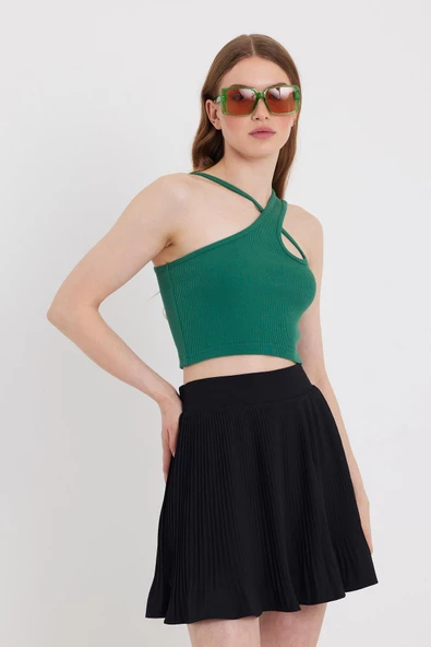Kadın Askılı Crop Kaşkorse   Yeşil
