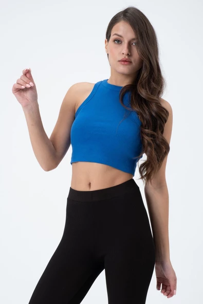 Kadın Kaşkorse Crop Atlet   Saks