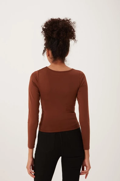 Kadın allegro T-shirt Kahverengi - 3