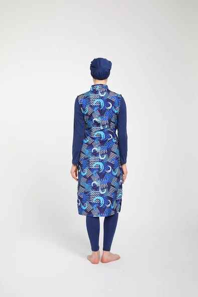 Chelly Kadın Likralı Fermuarlı Tam Kapalı Tesettür Mayo T 3860 - T 3865 - 10