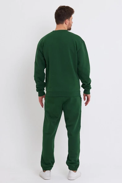 Erkek Fermuar Detaylı Sweatshirt Yeşil - 5