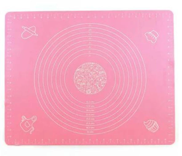 Kaymaz Slikon Pişime Matı Hamur Açma Matı 40-50 cm Ölçülü Pasta Pizza Hamur Pedi - 4