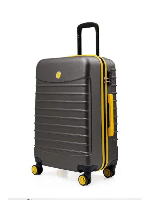 3'lü Valiz Seti Büyük Boy - Orta Boy - Kabin Boy Antrasit 1168 - Resim 4