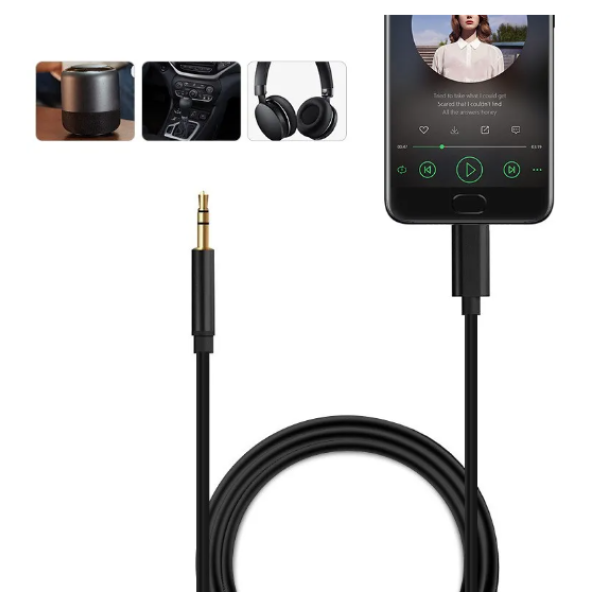 QASUL Samsung Xiaomi Uyumlu Aux Kablosu Type-C To Jack Çevirici Dönüştürücü Kablo - 4