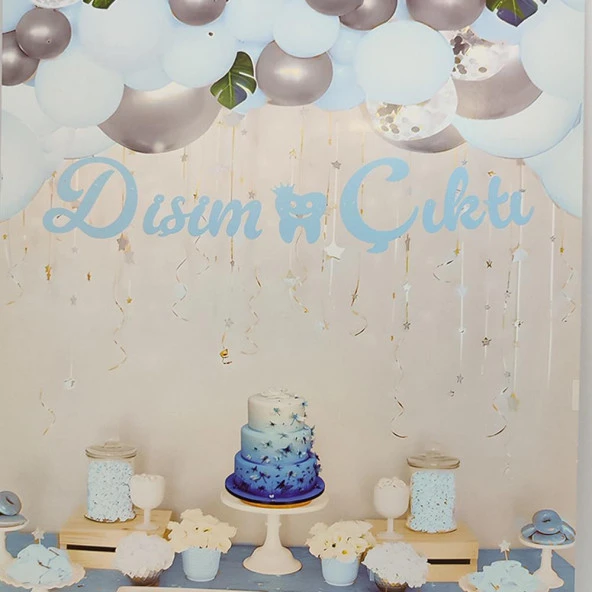 Dişim Çıktı Kaligrafi Banner - Mavi - Resim 2