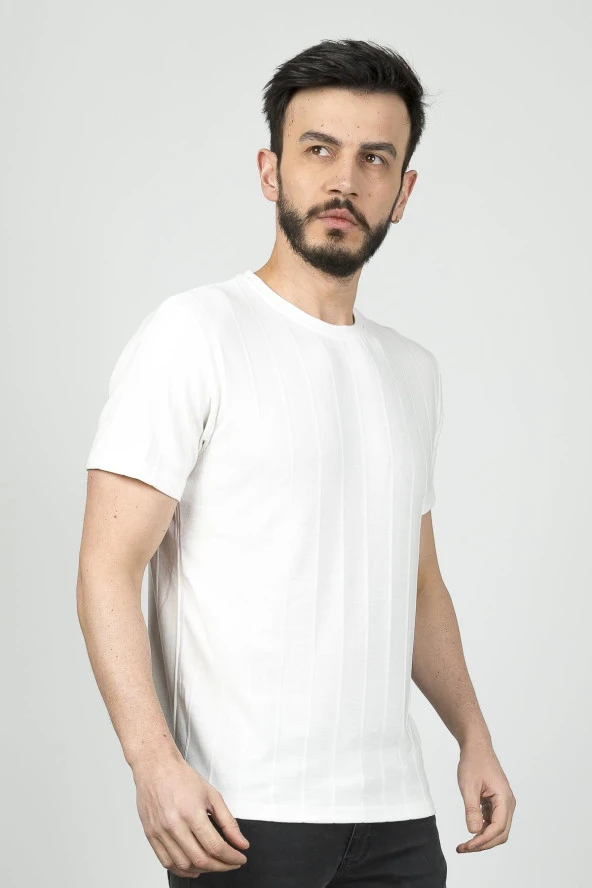 Cazador B.Yaka K.Kol  Erkek T-shirt 4161 Ekru - 2