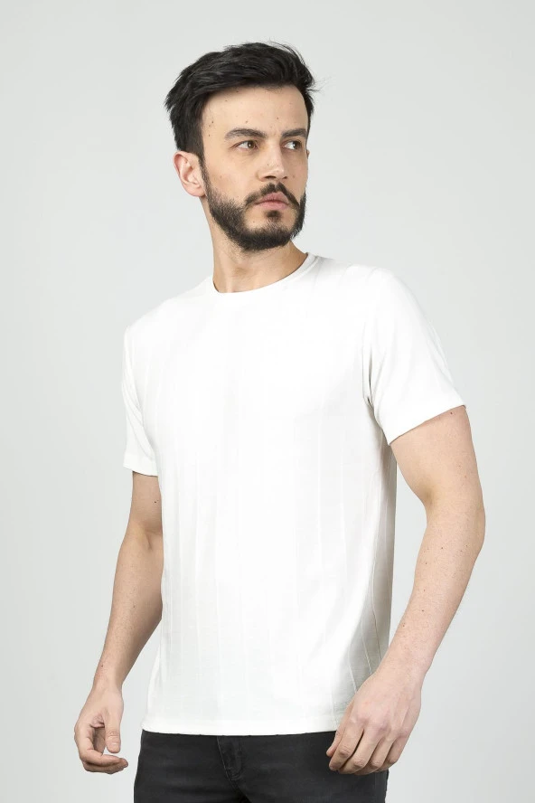 Cazador B.Yaka K.Kol  Erkek T-shirt 4161 Ekru - 3