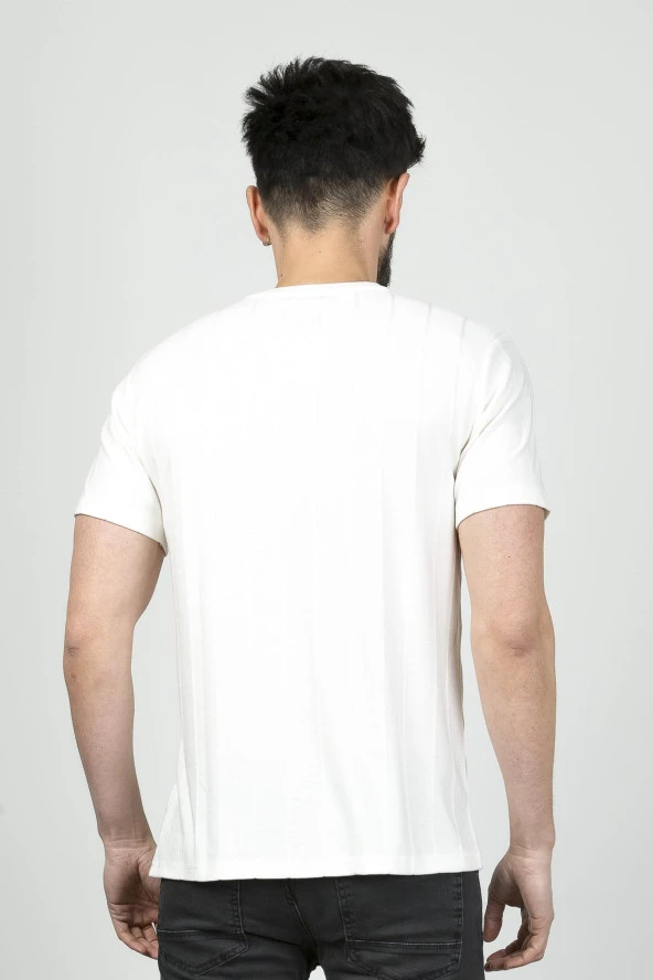Cazador B.Yaka K.Kol  Erkek T-shirt 4161 Ekru - 4