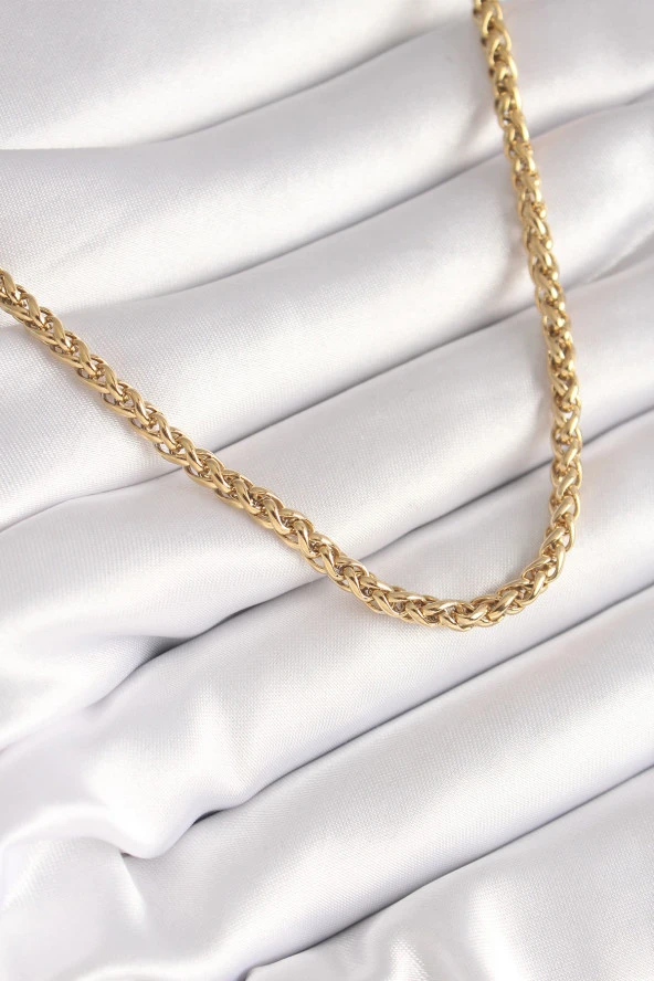 Marydien 316L Çelik Gold Renk Burgu Zincir Model Kadın Kolye